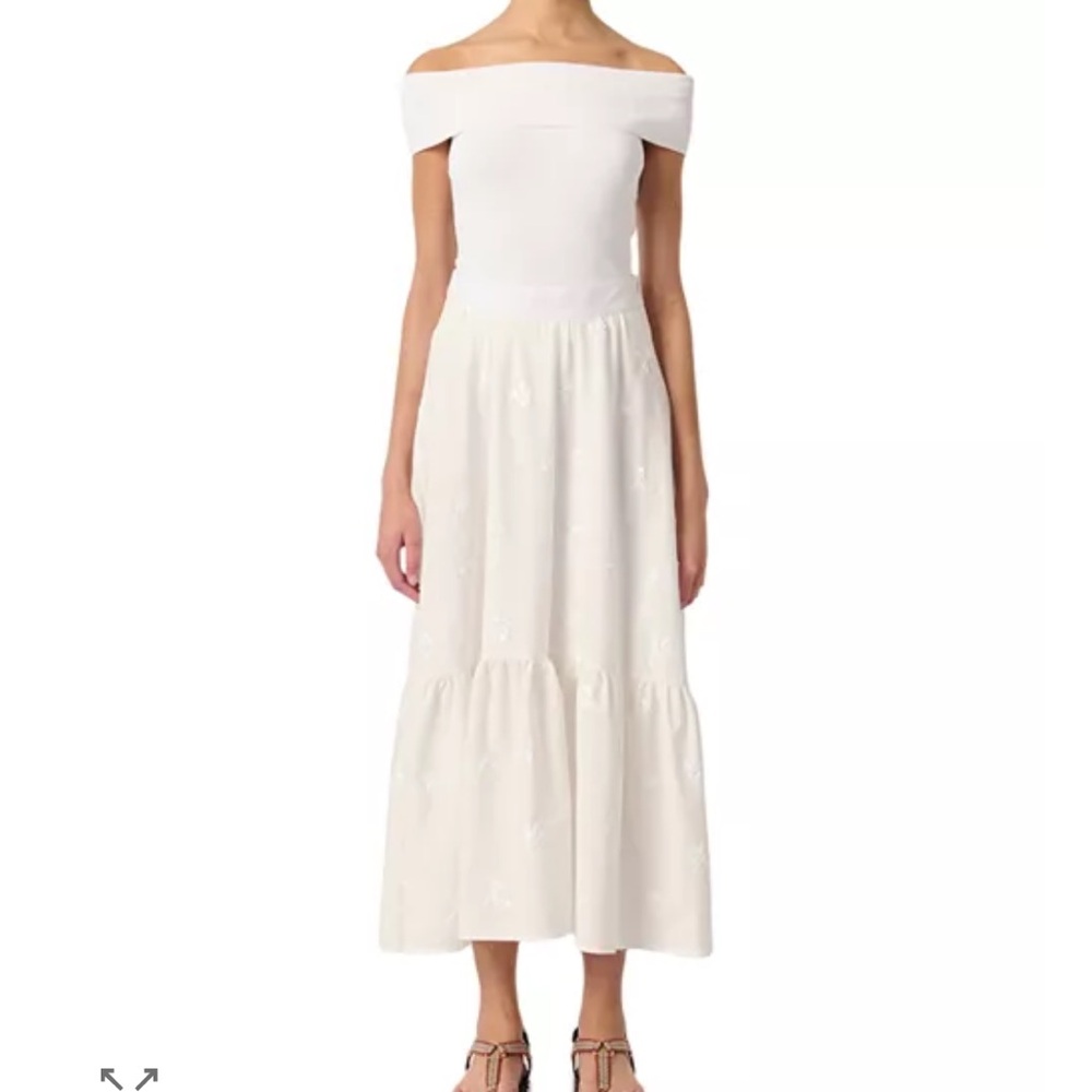 NWT Maje white sequined maxi skirt - Picture 1 of 16